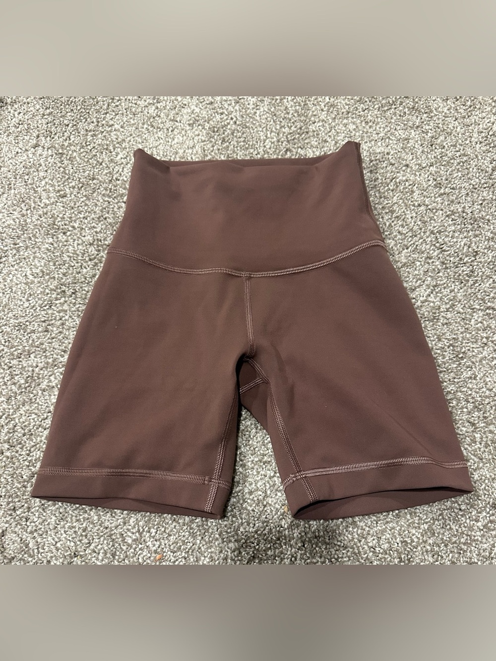 Lululemon Wunder Train Biker Shorts Womens Sz 0 Java 5" Inseam High Rise Brown
